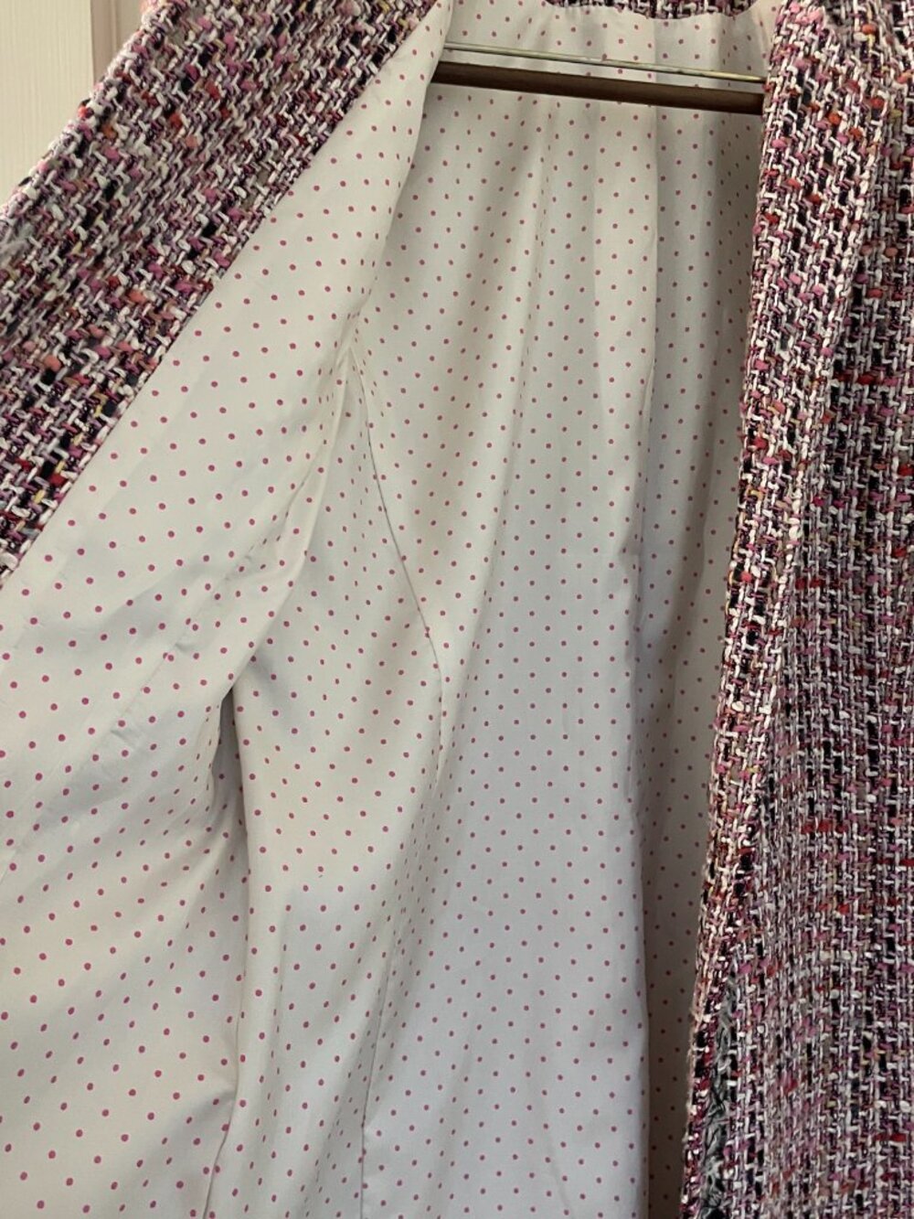 Garfield & Marks Pink Long Tweed Made in USA‎ Coat Size 6 Vintage - Picture 6 of 6